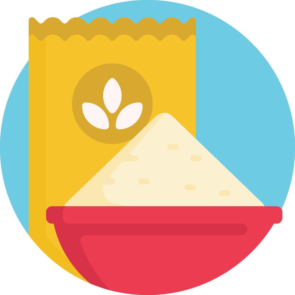 A bowl of flour and a bag of flour vector