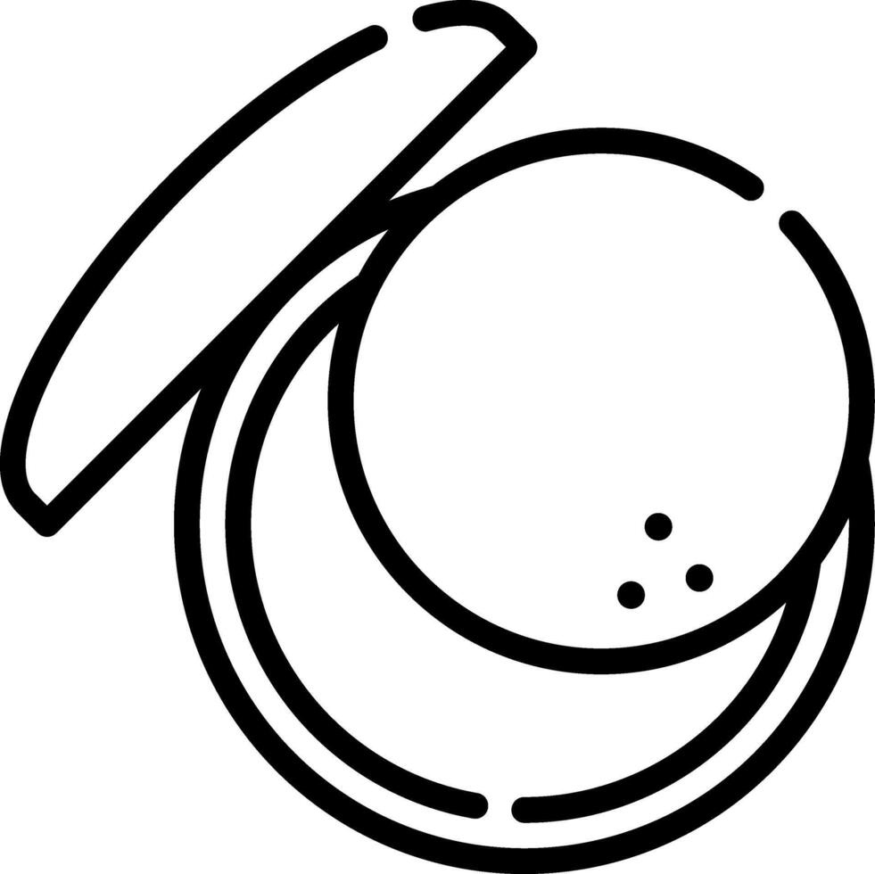 A black and white outline of a round object vector