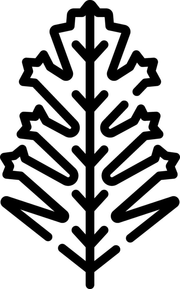 A black and white illustration of a leaf vector