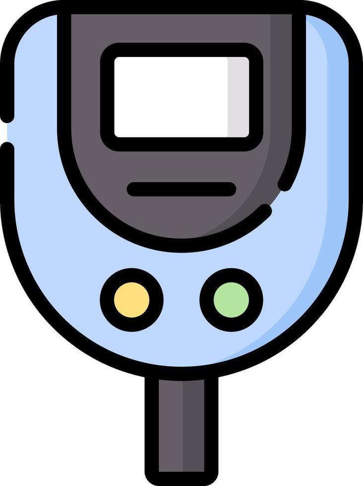 A blue and white electronic device with a screen vector