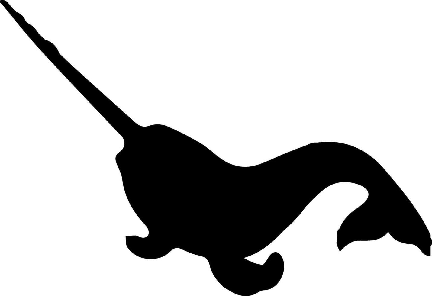 A narwhal is shown in silhouette on a white background vector