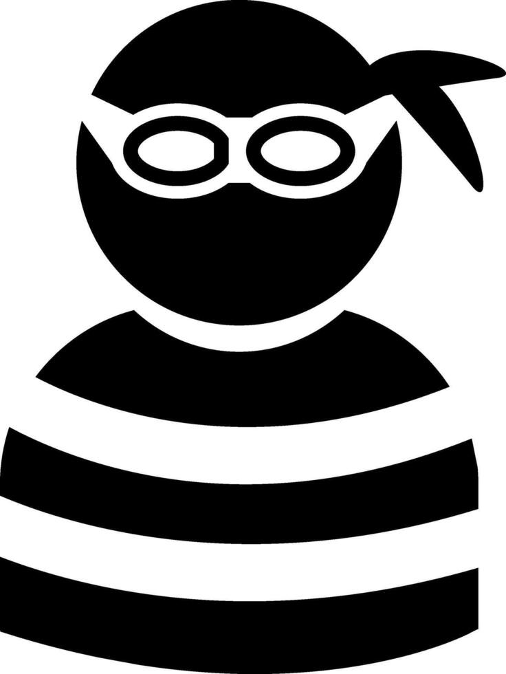 A black and white silhouette of a man in a striped shirt vector