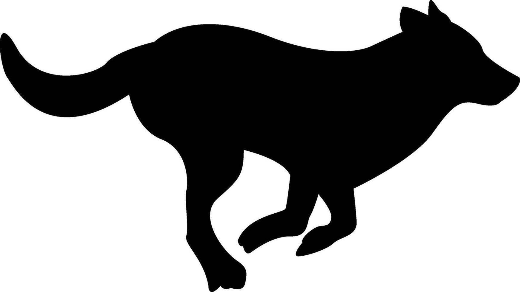 A silhouette of a dog running in the air vector