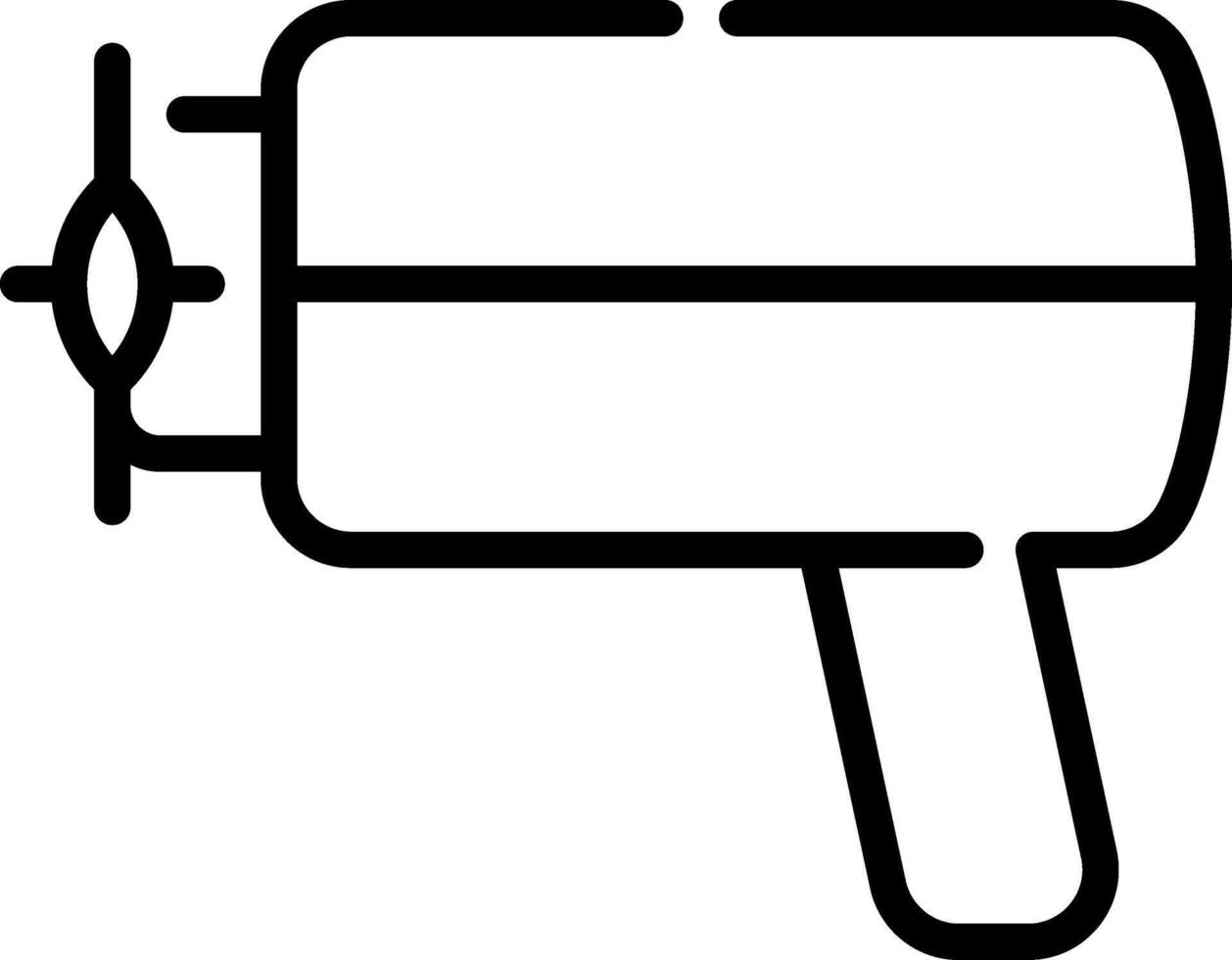 A black and white drawing of a blow dryer vector
