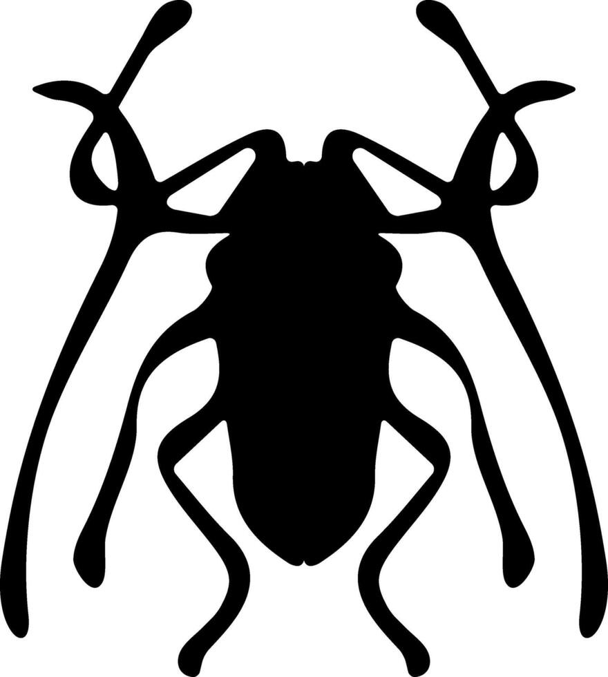 A bug silhouette with long legs and a long tail vector