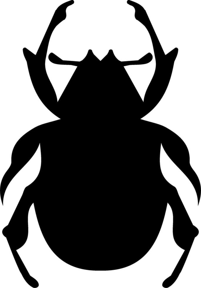 A black and white silhouette of a bug vector