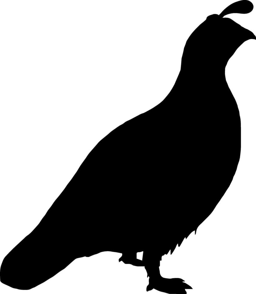 A black and white silhouette of a pheasant vector