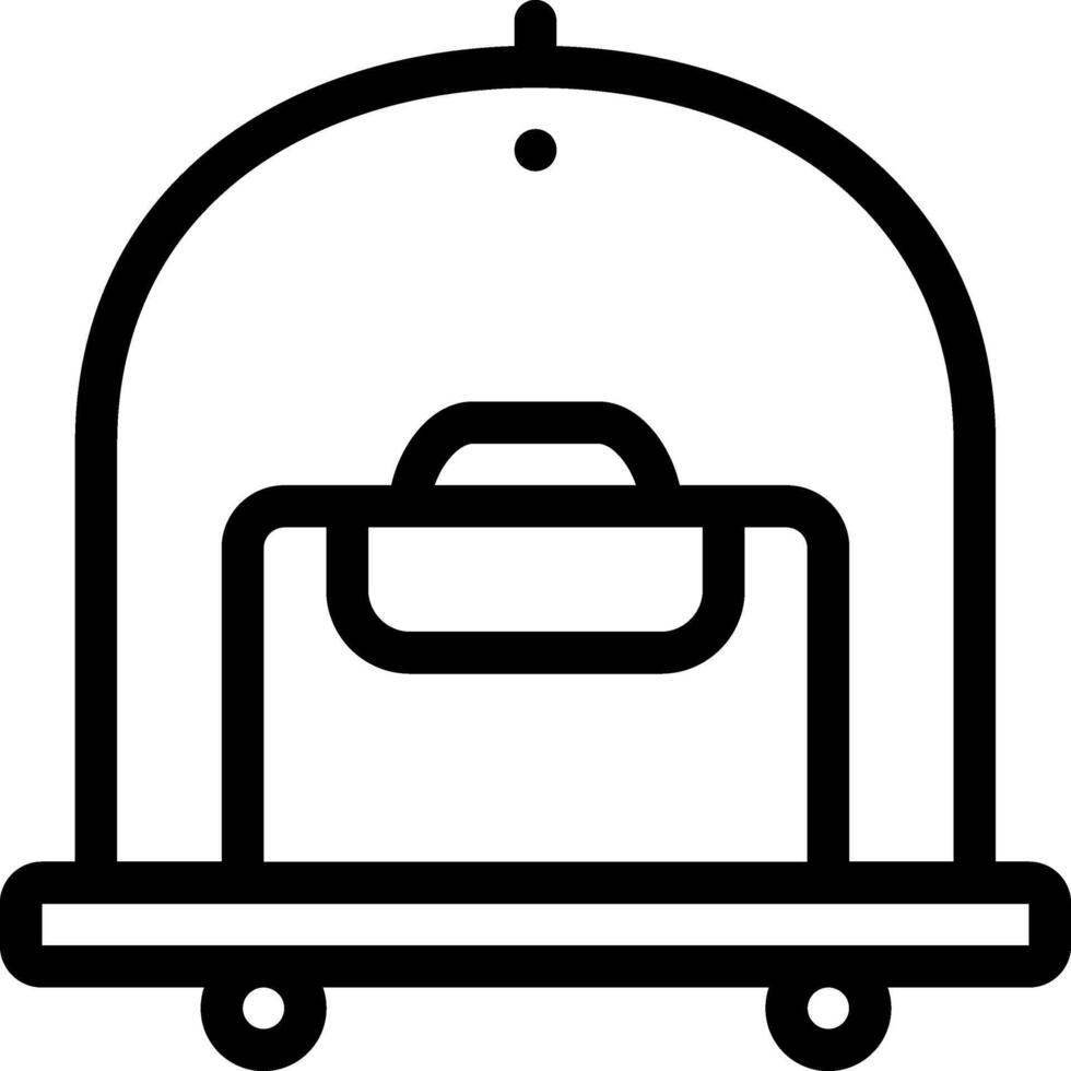 A black and white image of a luggage cart vector