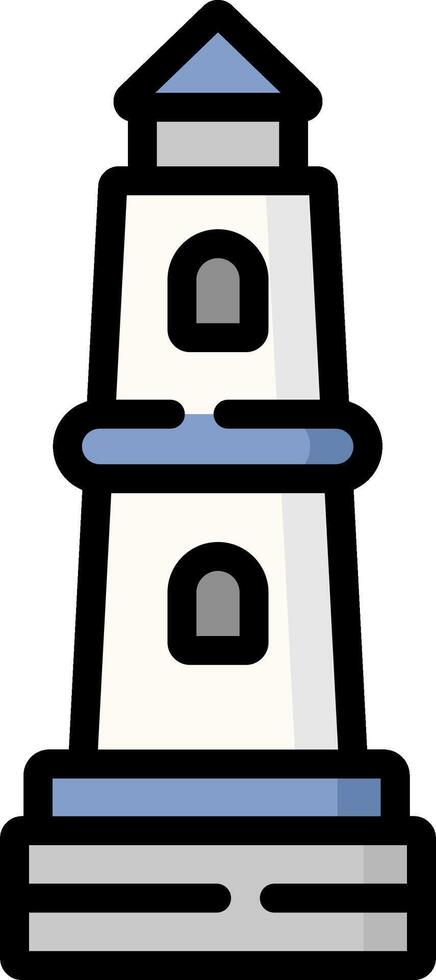A lighthouse icon with a blue roof vector