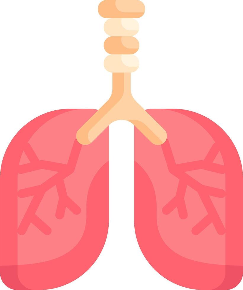 Lungs with a red heart on top vector