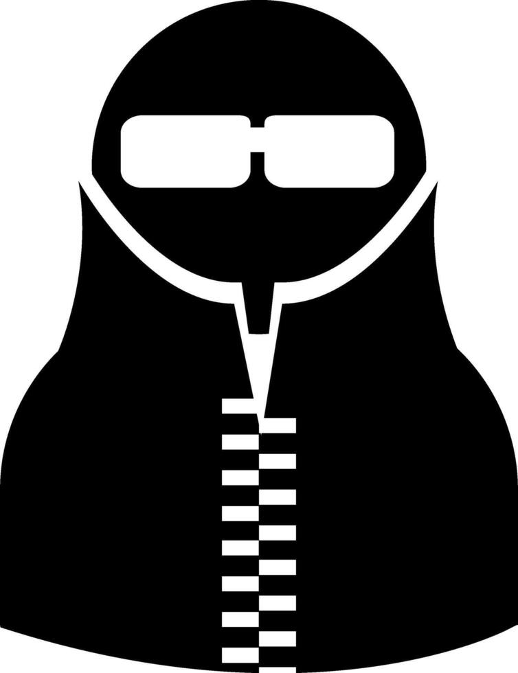 A black and white silhouette of a man in a hoodie vector