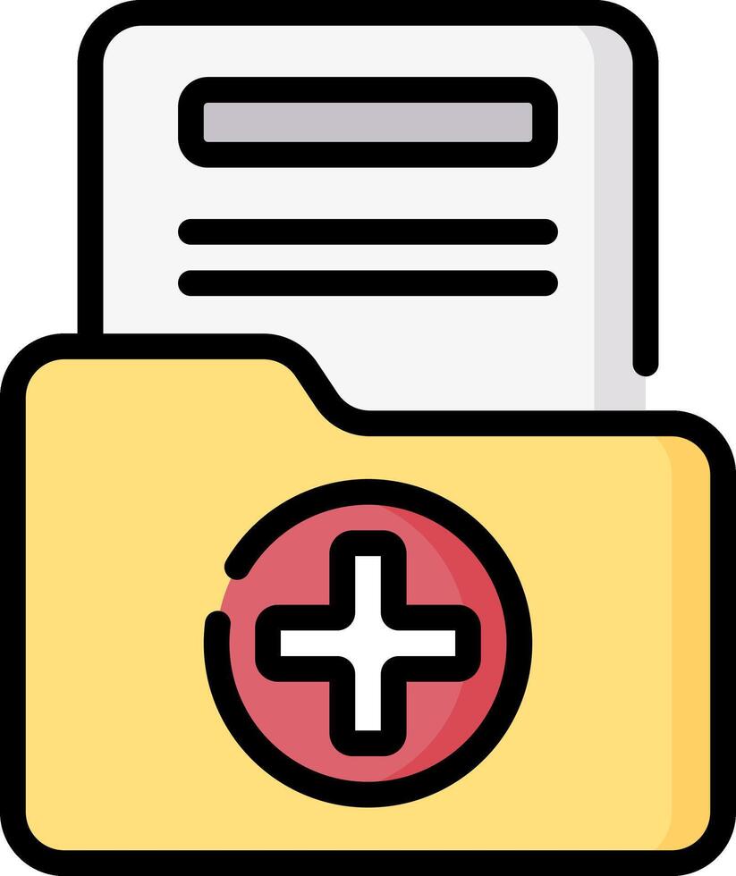 A folder with a medical document inside vector