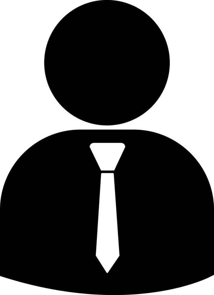 A black and white silhouette of a person with a tie vector