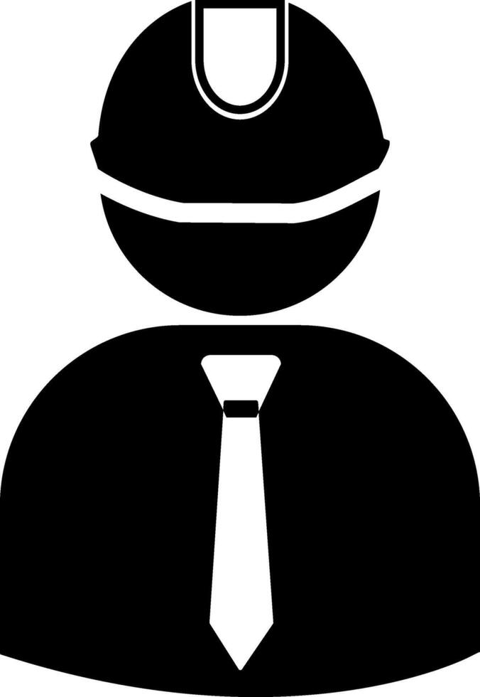 A black and white silhouette of a man wearing a tie vector
