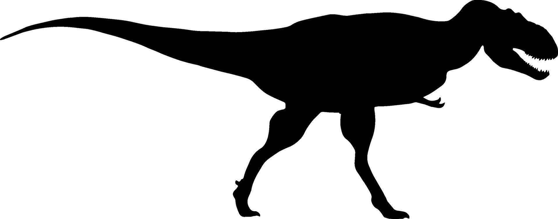 A silhouette of a t - rex standing on its hind legs vector