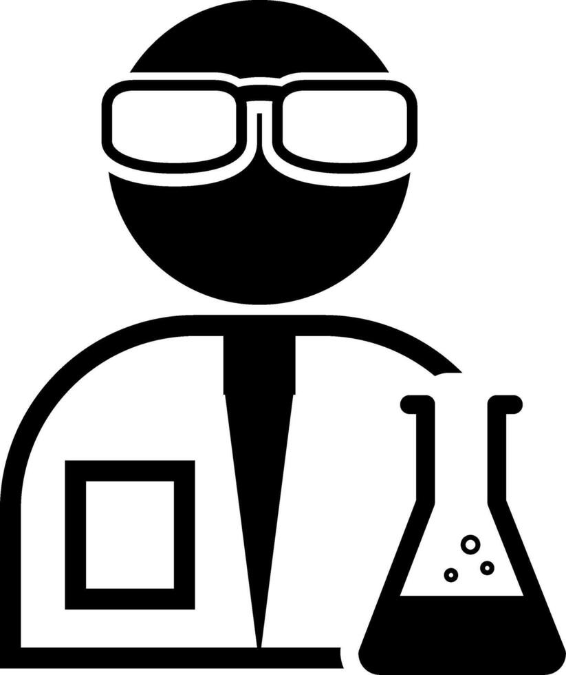 A black and white image of a man holding a flask vector