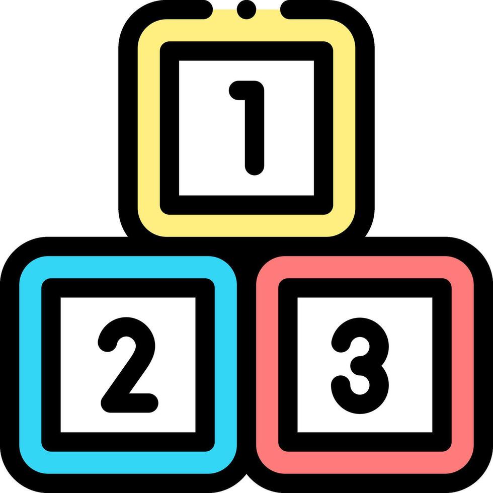 A colorful set of blocks with numbers on them vector