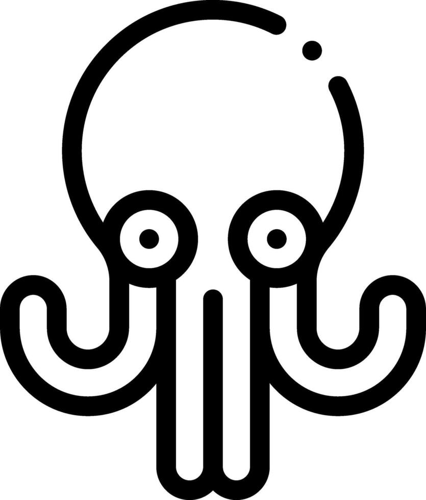 A black and white logo of an octopus vector