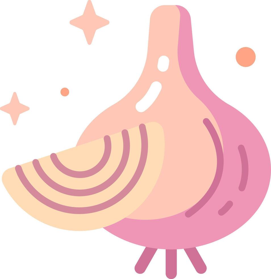 An onion with a slice of bread on it vector