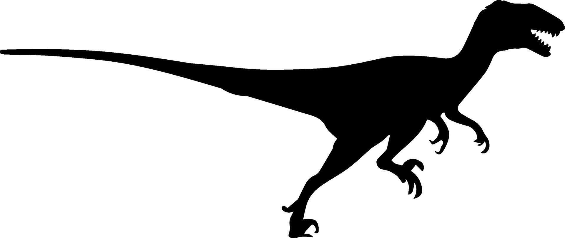 A silhouette of a t - rex walking on a white background vector