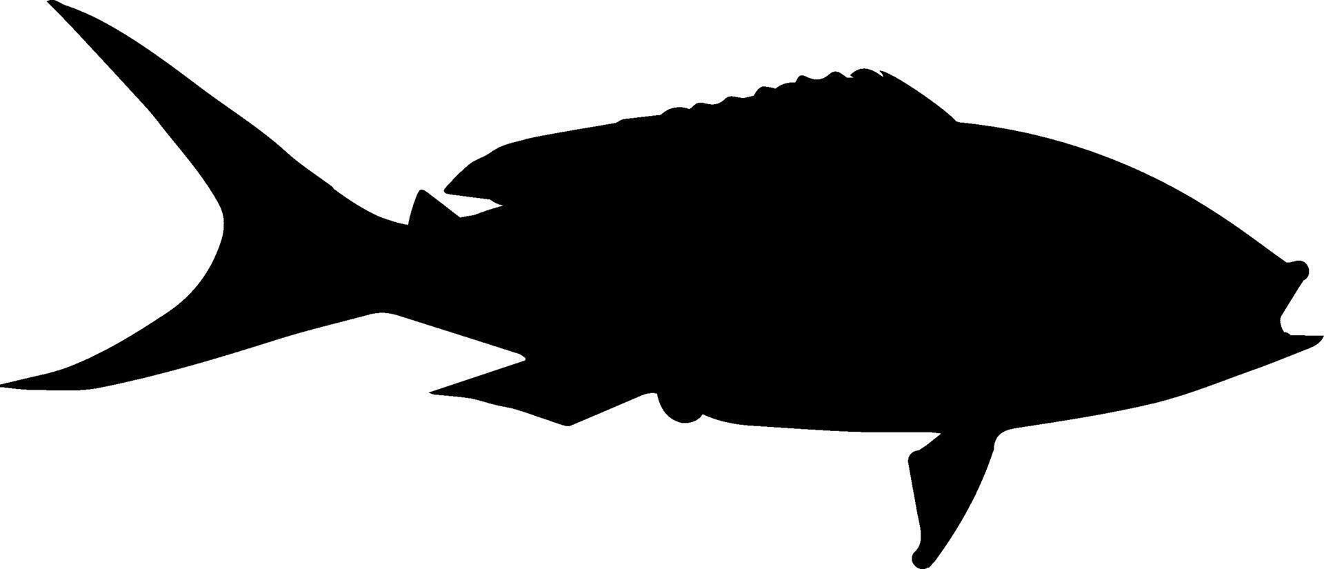 A silhouette of a fish on a white background vector