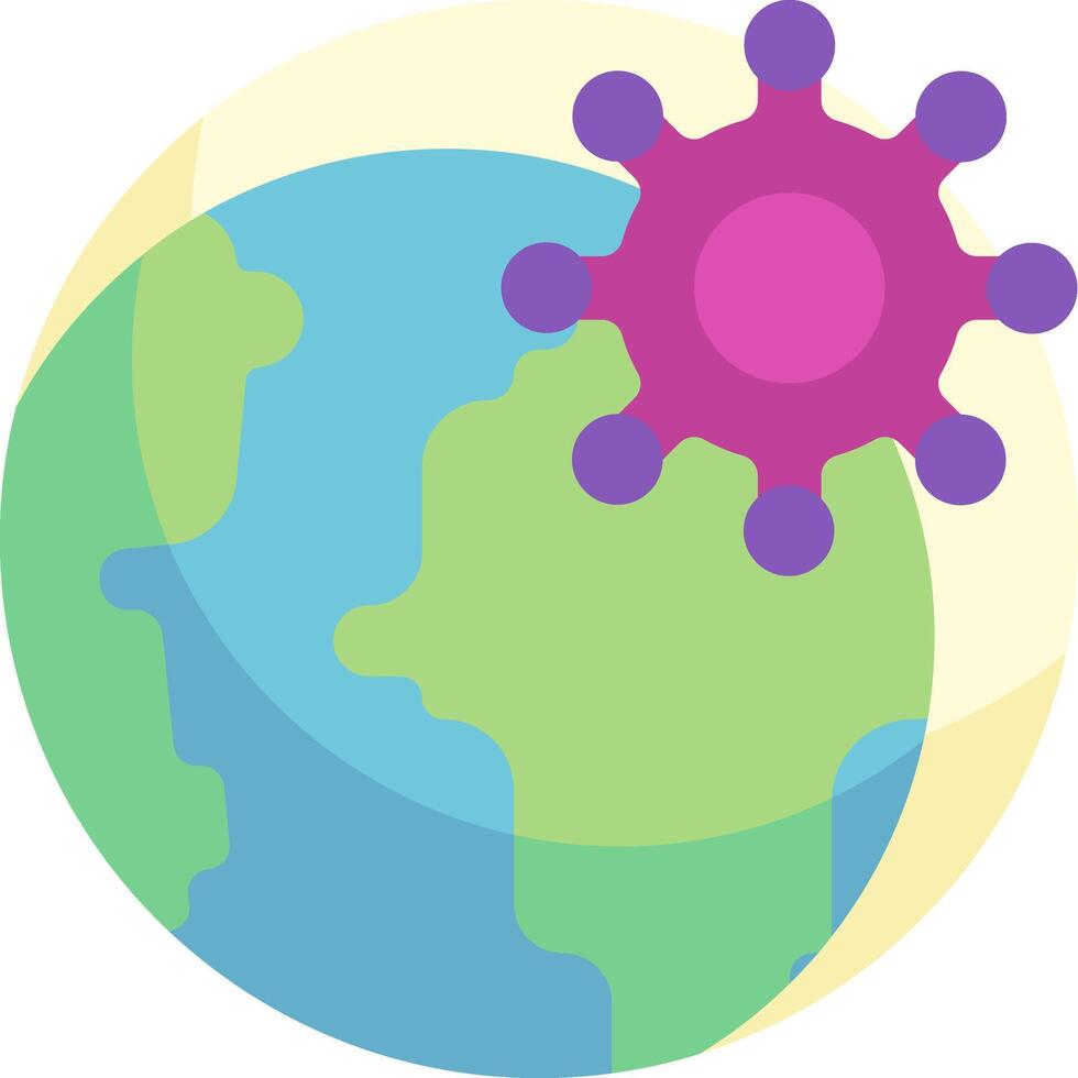 A globe with a pink and purple virus vector