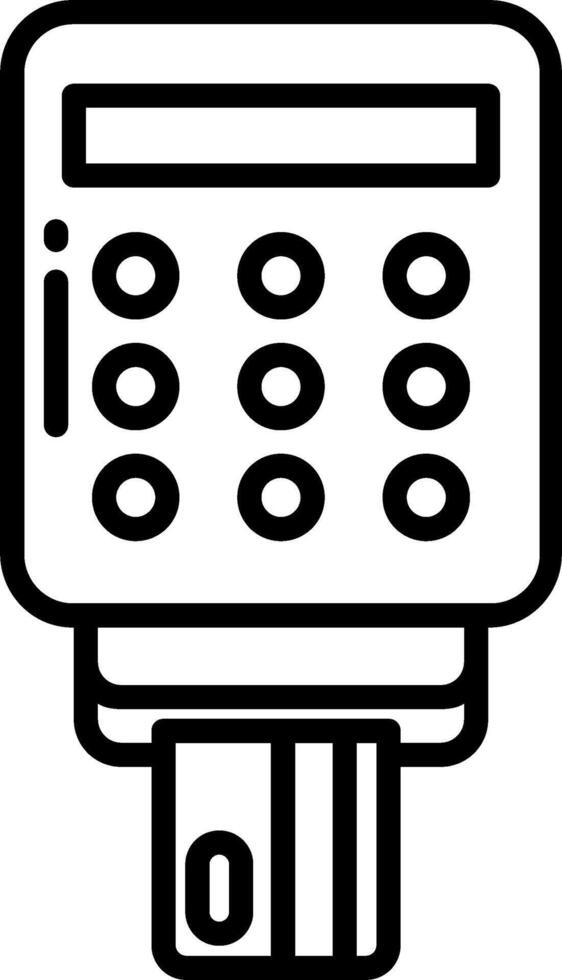 A black and white image of a calculator vector