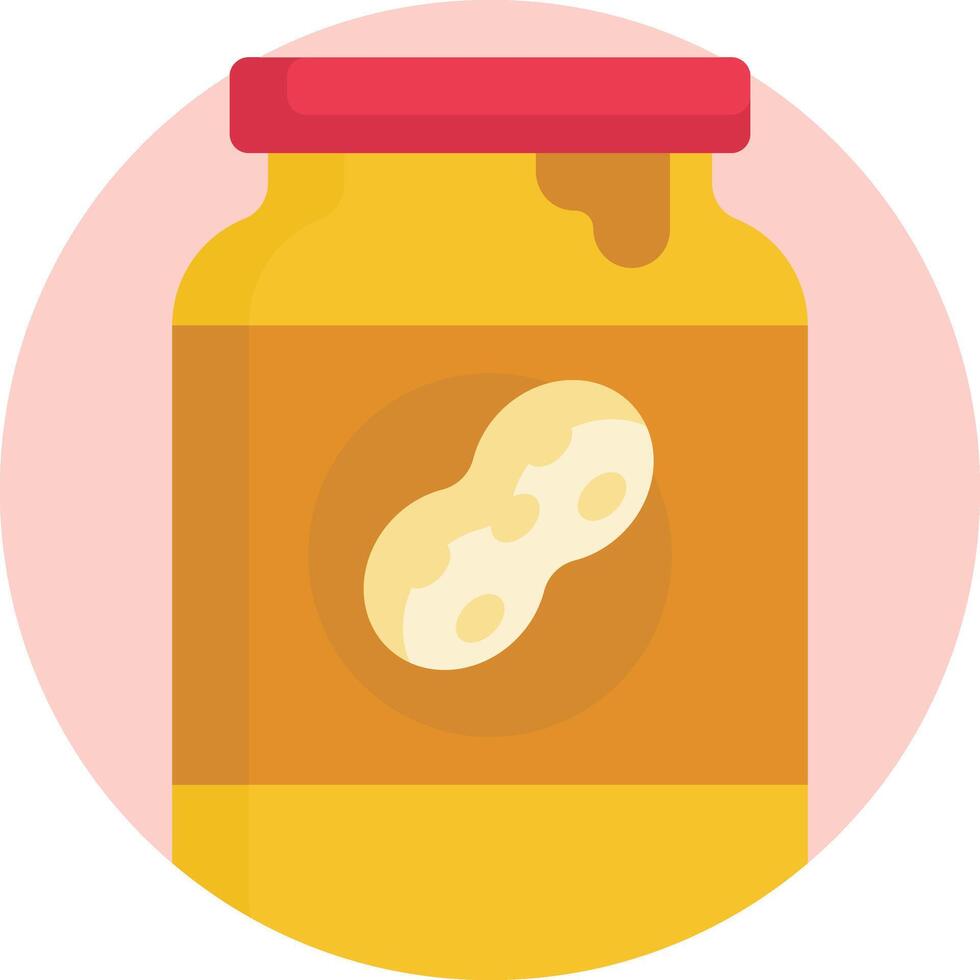 A jar of peanut butter on a pink background vector