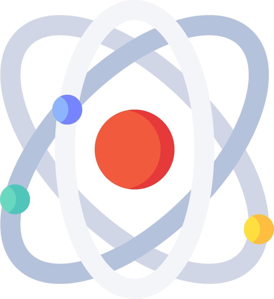 An image of a science symbol with a red and blue orb vector