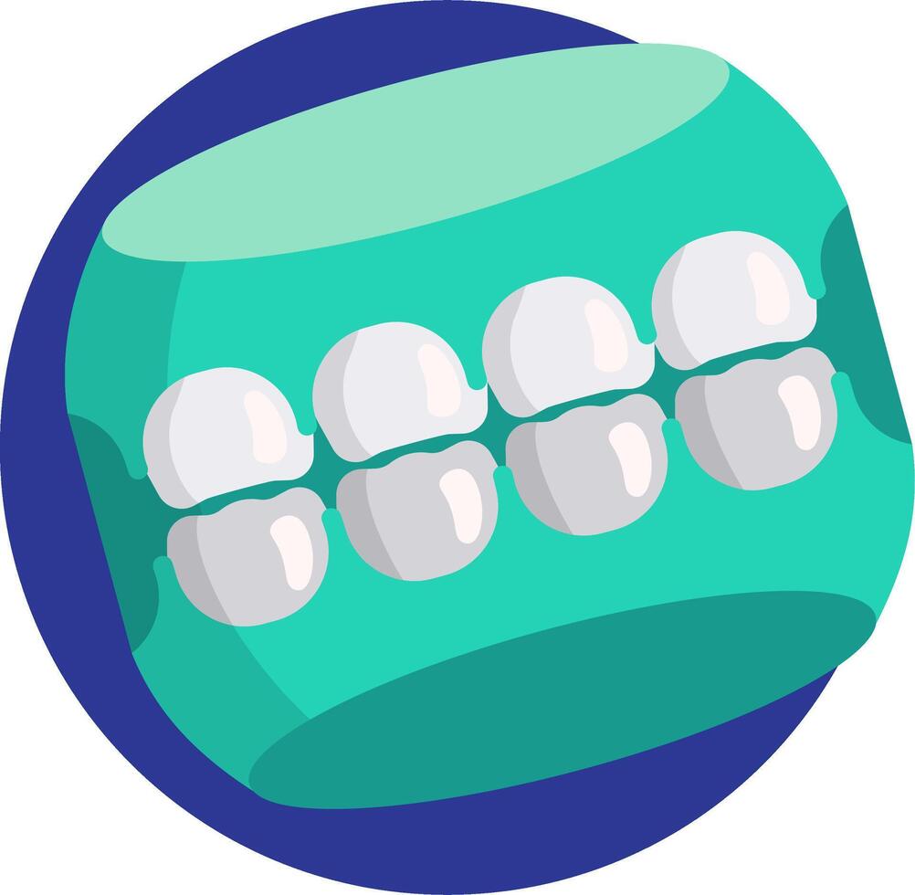 A toothbrush with four teeth on it vector