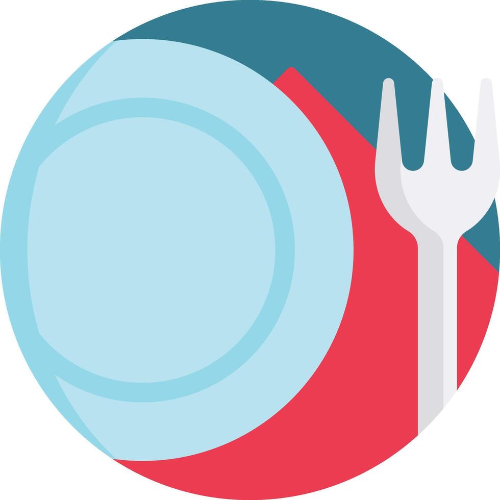 A fork and plate are on a circular plate vector