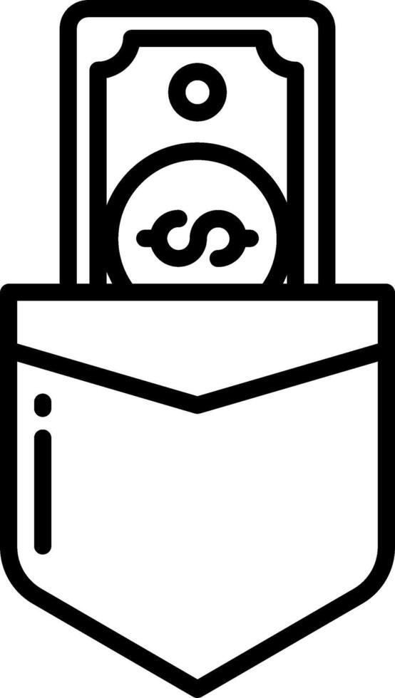 Money in pocket icon illustration vector
