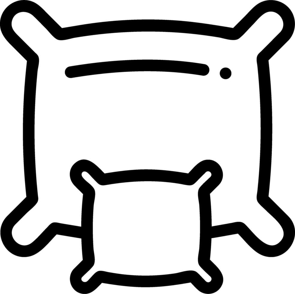 A black and white drawing of a pillow vector