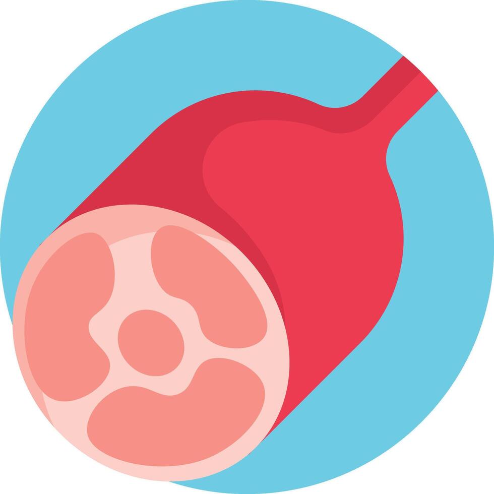 A red meat is shown in a circle vector