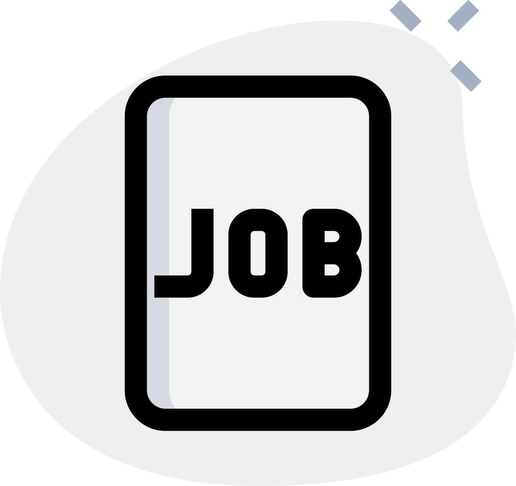 A job application icon with the word job written on it vector