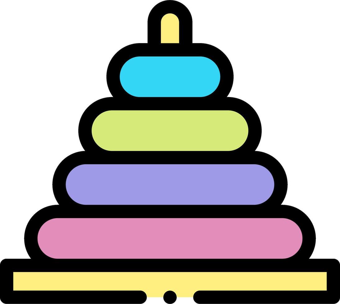 A colorful stack of toys on a white background vector