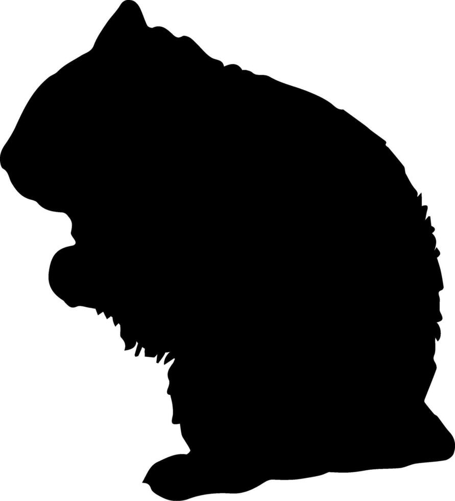 A black silhouette of a squirrel sitting on its hind legs vector