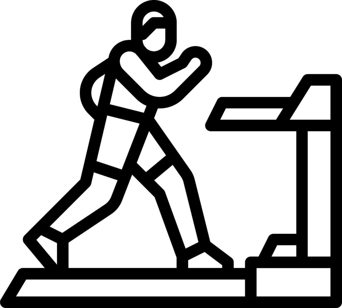 A man running on a treadmill vector