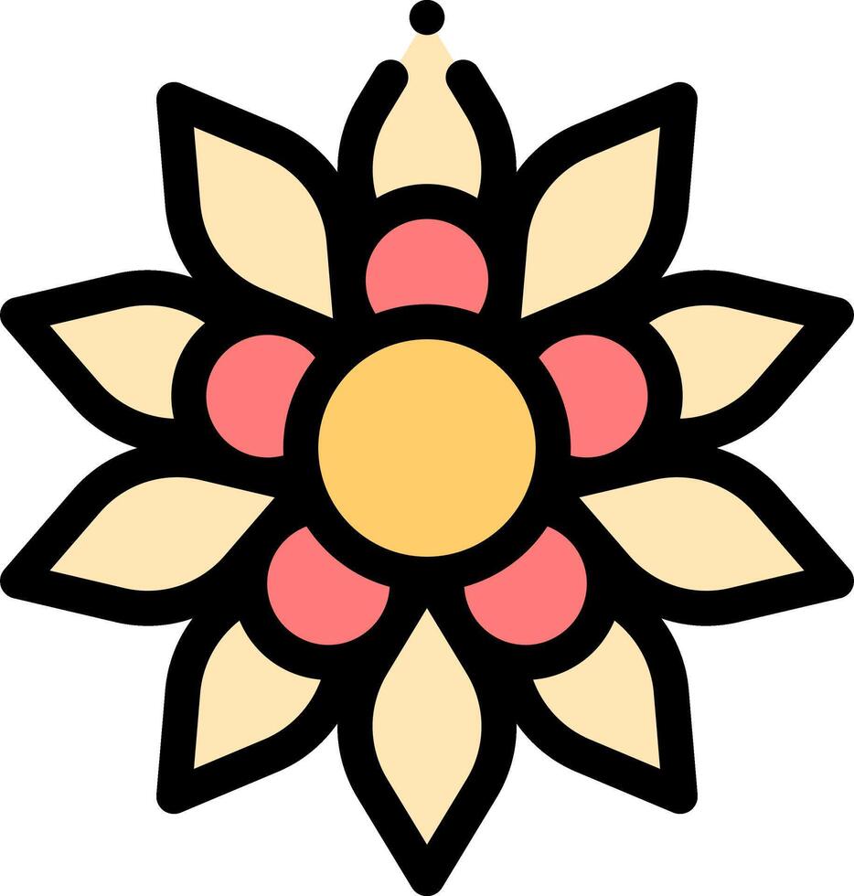 A flower with a yellow center and pink petals vector