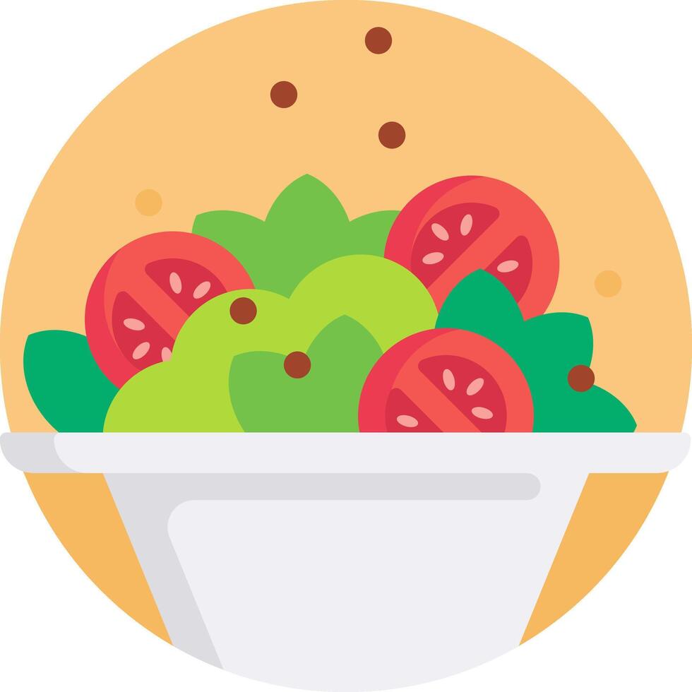 A bowl of salad with tomatoes and peppers vector