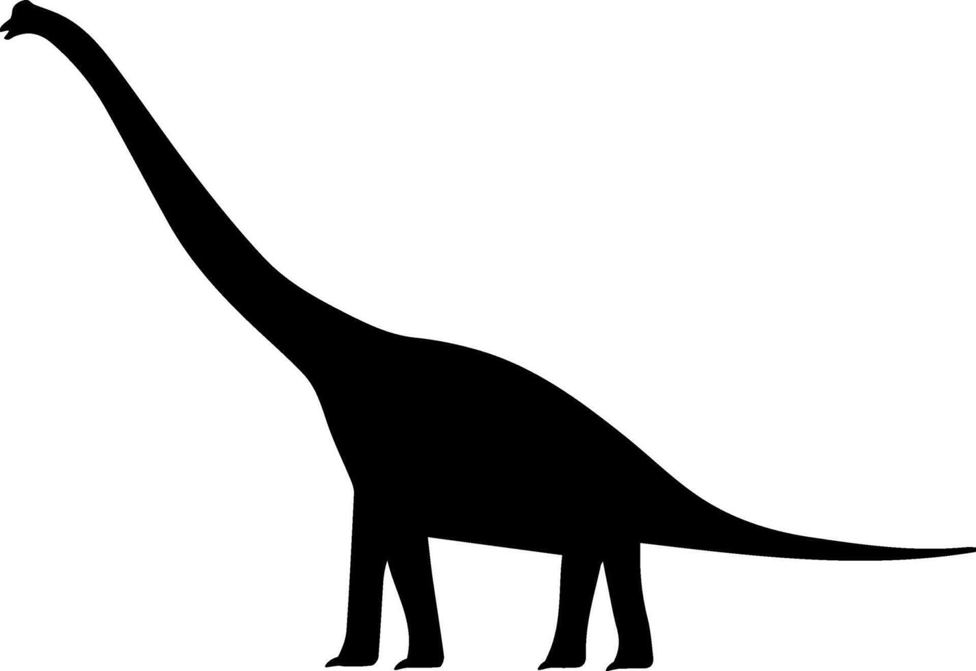 A dinosaur is standing in a black silhouette vector