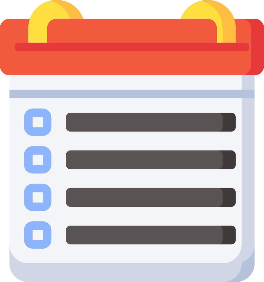 A calendar with check boxes on it vector