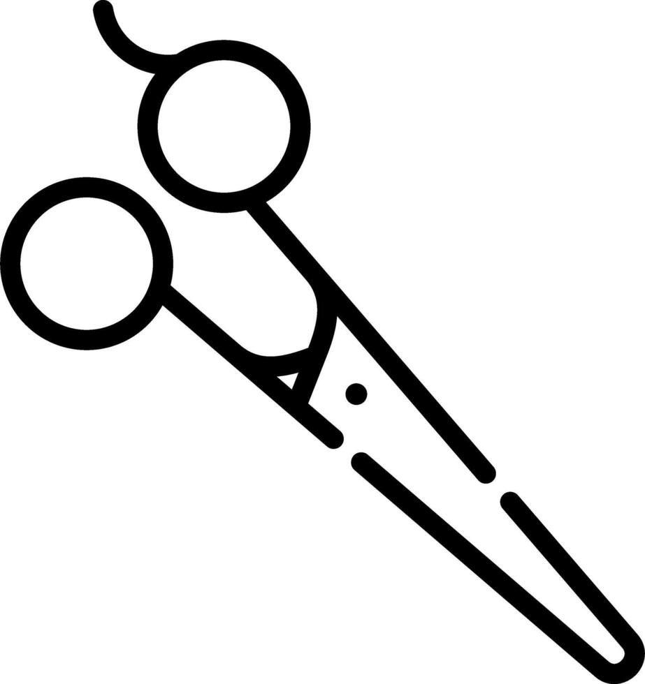 A black and white illustration of a pair of scissors vector