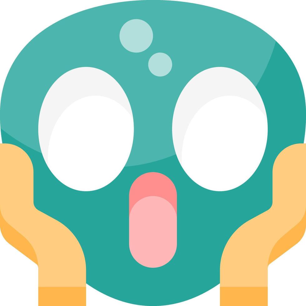 A cartoon face with open mouth and hands vector