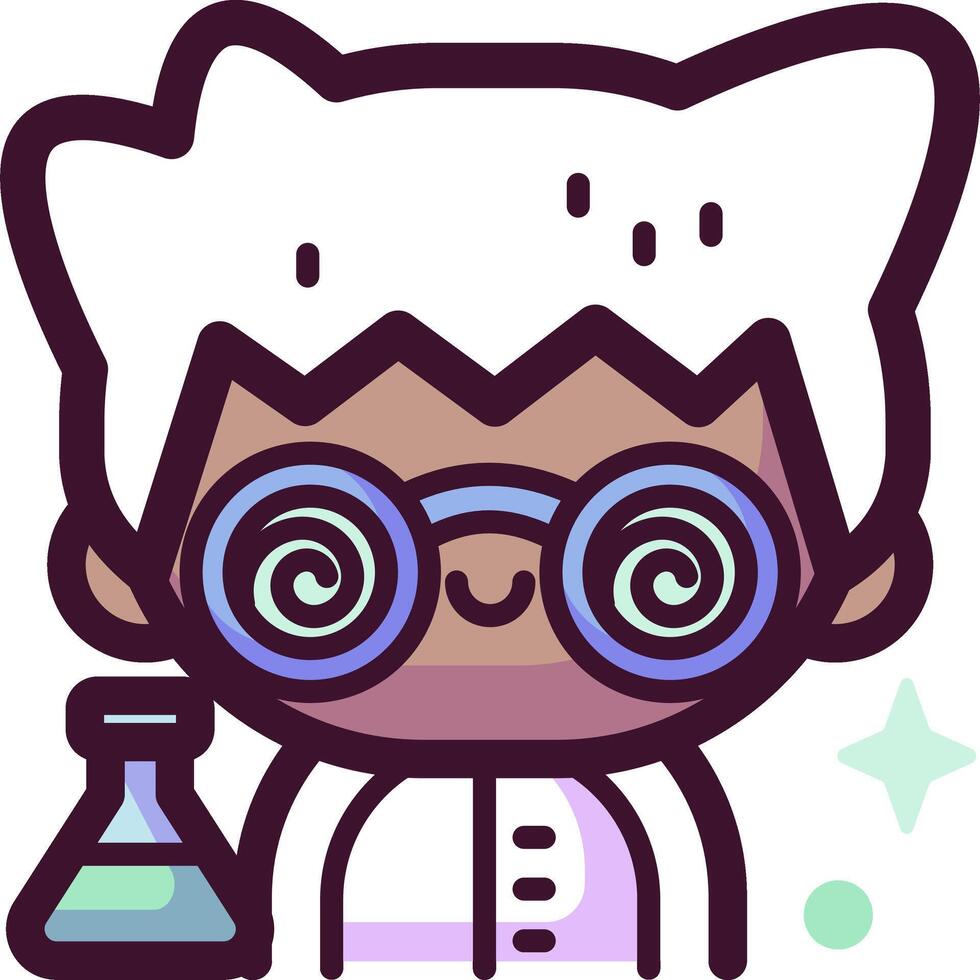 A cartoon character with glasses and a lab coat vector