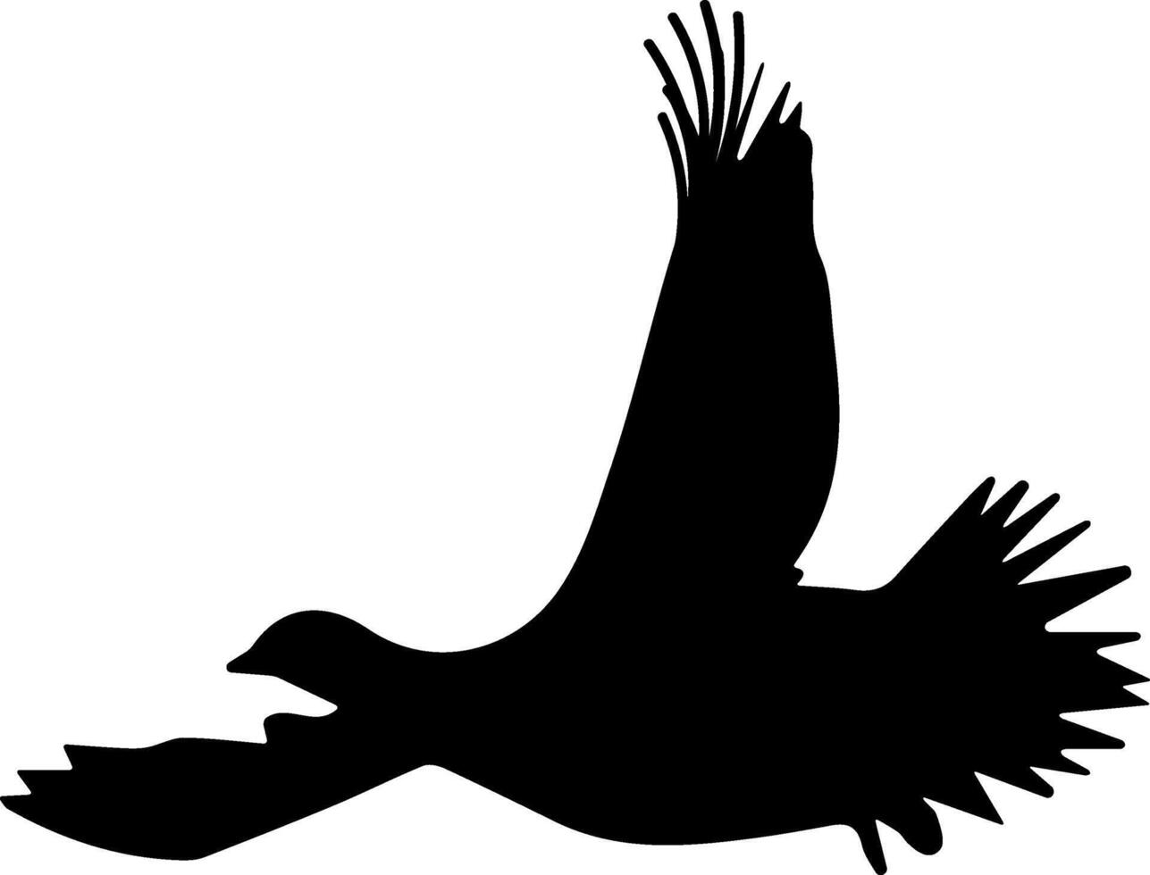 A silhouette of a bird flying in the air vector