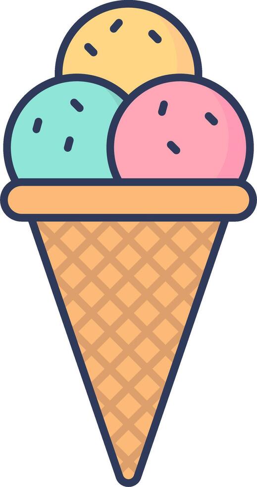 Ice cream cone icon illustration vector