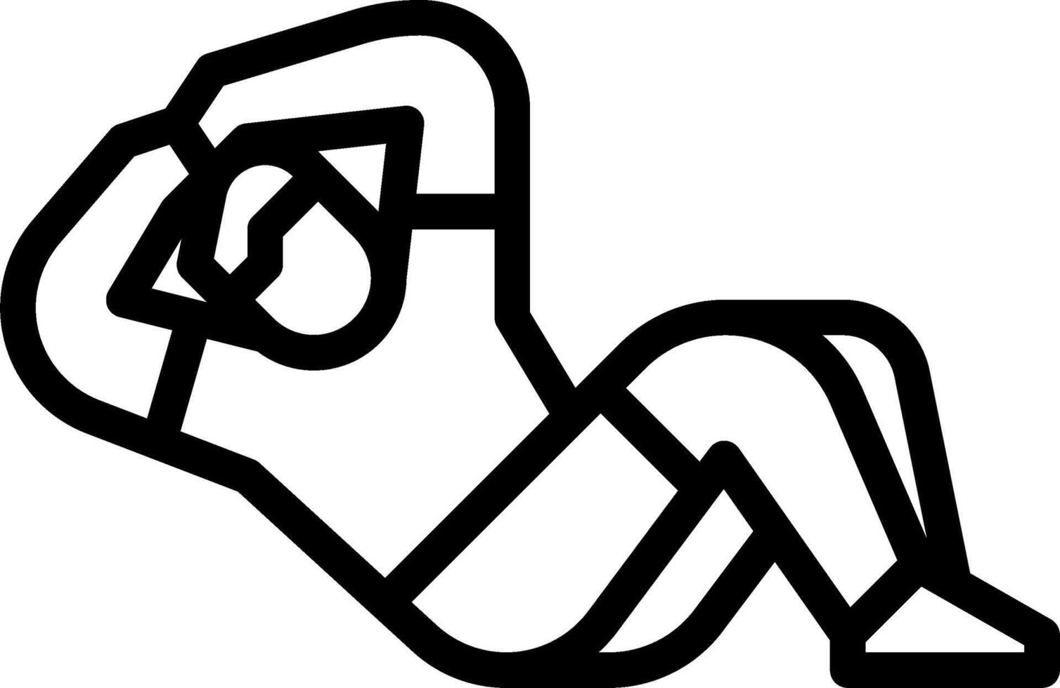 A black and white outline of a person laying down vector