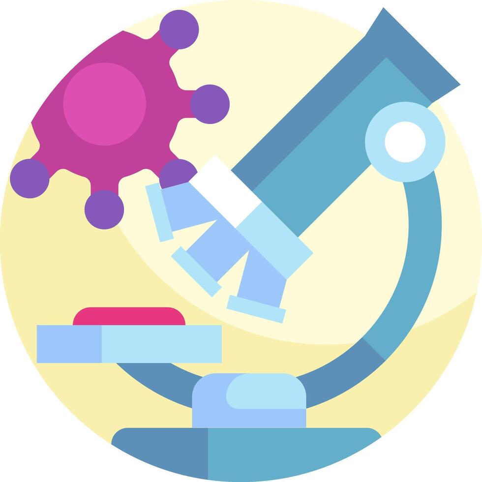 A microscope and a virus on a white background vector