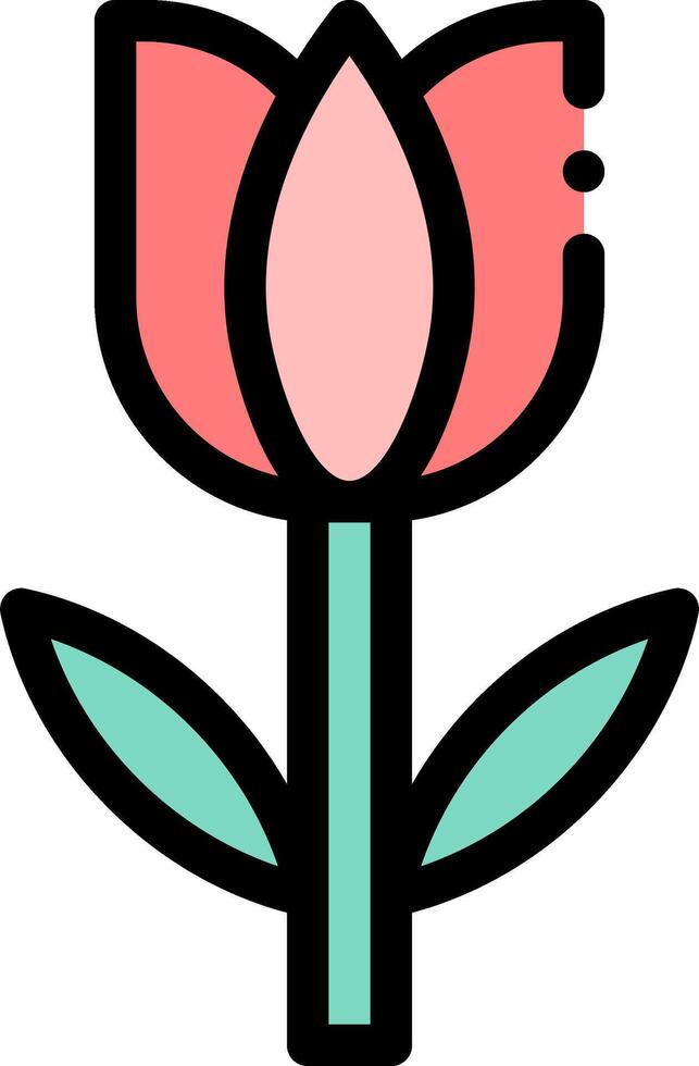 A pink flower with green leaves on it vector